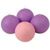 Adventná sada guľatých sviečok, 8cm - Matná 3 fialové, 1 ružová