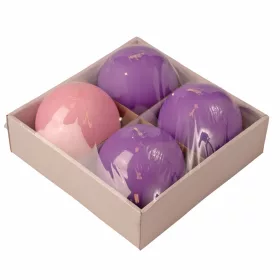   Adventná sada guľatých sviečok, 8cm - Matná 3 fialové, 1 ružová