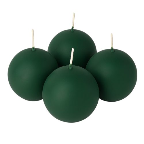 Adventná súprava guľatých sviečok 8 cm – Matná tmavozelená