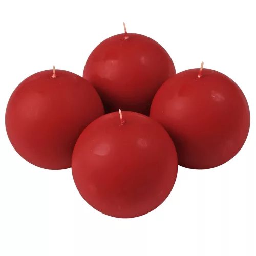 Adventná sada guľatých sviečok, 8cm - Matná bordová