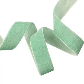 Trblietavá zamatová stuha 25mm x 10m - Vintage zelená  