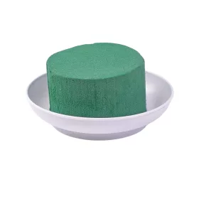   Ciotola mini DIY - mokrá aranžérska pena v bielej miske, Ø 12 (Ø 8) x 5cm