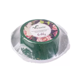   Ciotola mini DIY - mokrá aranžérska pena v bielej miske, Ø 12 (Ø 8) x 5cm