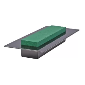   Mokrá aranžérska pena na ikebanu obdĺžník 29x7cm, čiernej miske 39x17cm