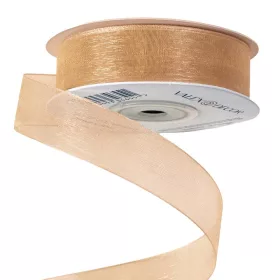 Organza stuha 20 mm x 20 m - Béžovo-zlatá