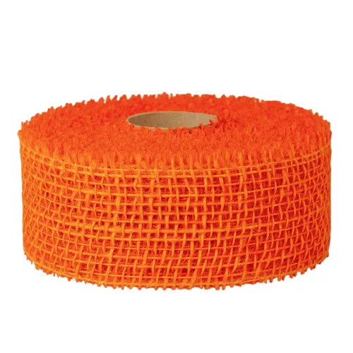 Jutová stuha 5cm x 9m - Oranžový