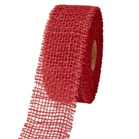 Jutová stuha 5cm x 9m - Bordová