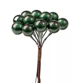   Bobuľový dekoračný pick, 12 stoniek, 10cm vysoký - Tmavozelený