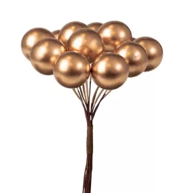   Bobuľový dekoračný pick ⌀ 1.9 cm, 12 stoniek, 11cm vysoký - Zlatý