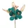Dekoračný pick so zlatými a zelenými kvetmi, 20cm vysoký