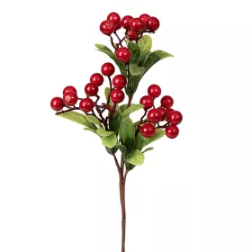 Červený bobuľový dekoračný pick, 28cm vysoký