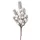 Biely bobuľový dekoračný pick so zasneženou borovicovou vetvou, 27cm vysoký