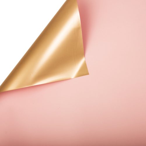 Fóliová rolka 58cm x 10m – Púdrová ružová / Zlatá