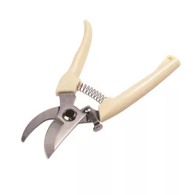   Ergonomické nerezové záhradnícke nožnice s béžovou rúčkou, 17.5 cm