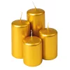 Stupňovitá adventná sada valcových sviečok, Ø50 x 70/80/100/120mm - Metalická zlatá
