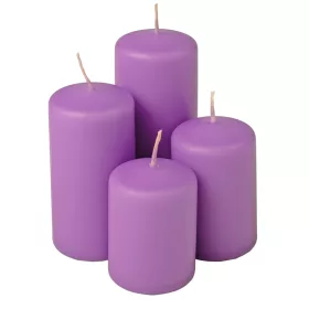   Stupňovitá adventná sada valcových sviečok, Ø50 x 70/80/100/120mm - Matná fialová