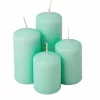 Stupňovitá adventná sada valcových sviečok, Ø50 x 70/80/100/120mm - Svetlá tyrkysová