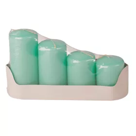   Stupňovitá adventná sada valcových sviečok, Ø50 x 70/80/100/120mm - Svetlá tyrkysová