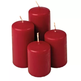   Stupňovitá adventná sada valcových sviečok, Ø50 x 70/80/100/120mm - Matná bordová