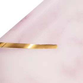   Fólia hárok s mramorovým vzorom a zlatým okrajom 57 x 57cm, 20ks. - Svetloružová