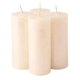   Rustikálna metalická adventná sada sviečok, 10 x 4cm - Biela