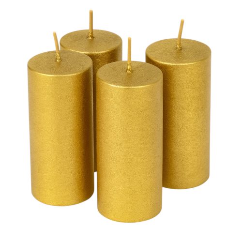 Rustikálna metalická adventná súprava sviečok, 10 x 4 cm – Zlatá