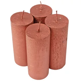   Rustikálna metalická adventná sada sviečok, 10 x 4cm - Bronzová