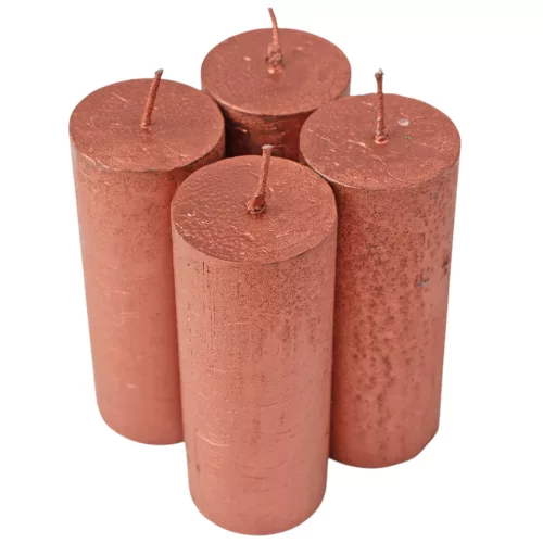 Rustikálna metalická adventná sada sviečok, 10 x 4cm - Bronzová