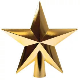   Špic v tvare hviezdy na vianočný stromček - 20cm - Zlatá