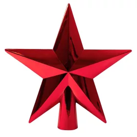   Špic v tvare hviezdy na vianočný stromček - 20cm - Červená