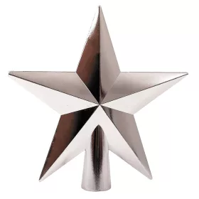   Špic v tvare hviezdy na vianočný stromček - 20cm - Strieborná