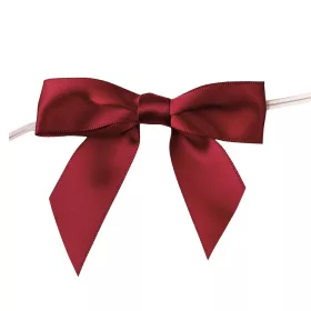   Saténová mašľa, cca. 9 x 7cm, s drôtikom na zadnej strane, 10ks - Bordová