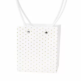   10 ks. Embosovaná taška na kvety 11.5(v) x 11.5(š) x 13(h) cm - Bielá