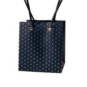   10 ks. Embosovaná taška na kvety 11.5(v) x 11.5(š) x 13(h) cm - Námornícka modrá