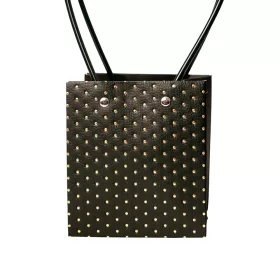   10 ks. Embosovaná taška na kvety 11.5(v) x 11.5(š) x 13(h) cm - Tmavozelená