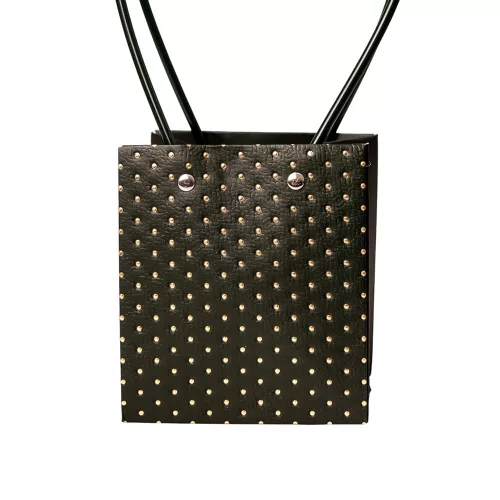 10 ks. Embosovaná taška na kvety 11.5(v) x 11.5(š) x 13(h) cm - Tmavozelená