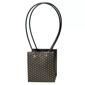   10 ks. Embosovaná taška na kvety 11.5(v) x 11.5(š) x 13(h) cm - Tmavozelená