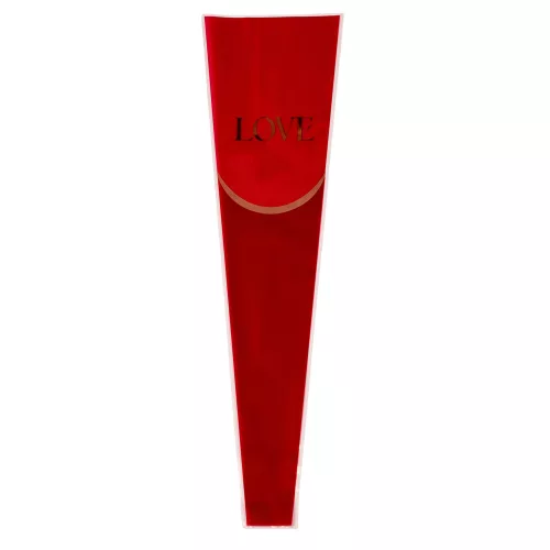 Fóliový sáčok na kvety „Love” 12.5 x 4 x 45 cm, 20 ks. - Bordová