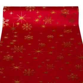   Vianočná zamatová dekoratívna látka, stolový behúň, 28cm x 2.7m - Rose red
