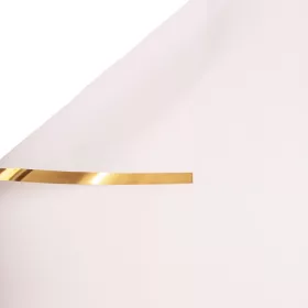   Matná fólia hárok so zlatým okrajom 57 x 57cm, 20ks. - Biela