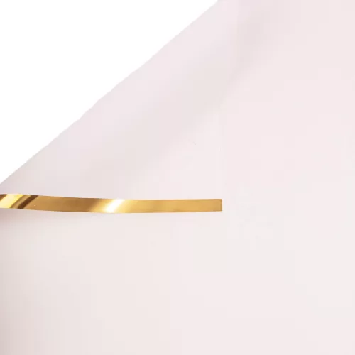 Matná fólia hárok so zlatým okrajom 57 x 57cm, 20ks. - Biela